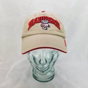 ✅NCAA Wisconsin Badgers Hat Brown Red Adjustable Strapback Embroidered Cap OSFA